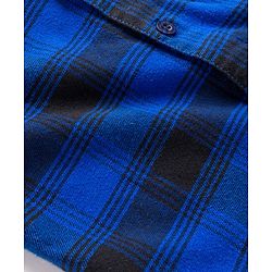 Babyhug Cotton Woven Full Sleeves Hooded Shirt With Checks - Blue
