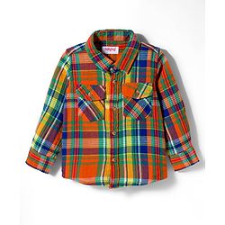 Babyhug Cotton Woven Full Sleeves Checks Shirt - Yellow