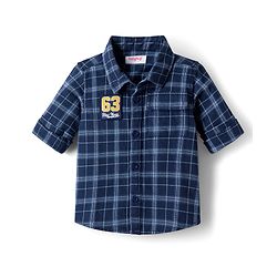 Babyhug Cotton Woven Full Sleeves Shirt With Checks - Navy Blue