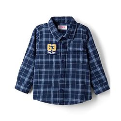Babyhug Cotton Woven Full Sleeves Shirt With Checks - Navy Blue
