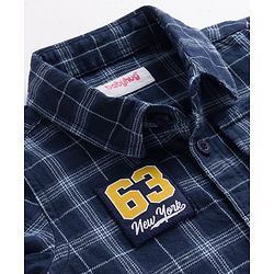 Babyhug Cotton Woven Full Sleeves Shirt With Checks - Navy Blue