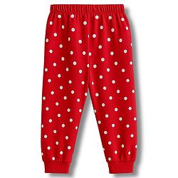 Babyhug Disney Single Jersey Knit Full Sleeves Night Suit With Marie Graphics - Red