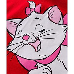 Babyhug Disney Single Jersey Knit Full Sleeves Night Suit With Marie Graphics - Red