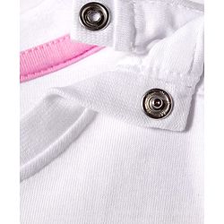 Babyhug Disney Single Jersey Knit Full Sleeves Night Suit With Minnie Mouse Graphics - White & Pink