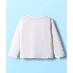 Babyhug Disney Single Jersey Knit Full Sleeves Night Suit With Minnie Mouse Graphics - White & Pink