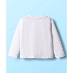 Babyhug Disney Single Jersey Knit Full Sleeves Night Suit With Minnie Mouse Graphics - White & Pink