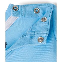 Babyhug Disney Single Jersey Knit Full Sleeves Night Suit With Minnie Mouse Graphics - Light Blue & Red