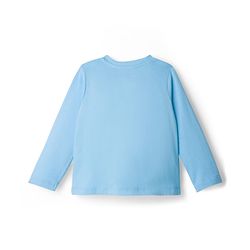 Babyhug Disney Single Jersey Knit Full Sleeves Night Suit With Minnie Mouse Graphics - Light Blue & Red