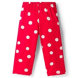 Babyhug Disney Single Jersey Knit Full Sleeves Night Suit With Minnie Mouse Graphics - Red