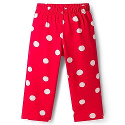 Babyhug Disney Single Jersey Knit Full Sleeves Night Suit With Minnie Mouse Graphics - Red