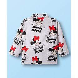 Babyhug Disney Single Jersey Knit Full Sleeves Co-ord Night Suit With Minnie Mouse Print - White