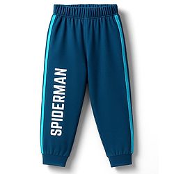 Babyhug Marvel Single Jersey Knit Full Sleeves Night Suit with Spider-Man Graphics - Light & Teal Blue