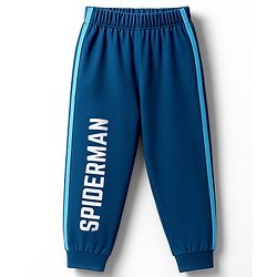 Babyhug Marvel Single Jersey Knit Full Sleeves Night Suit with Spider-Man Graphics - Light & Teal Blue