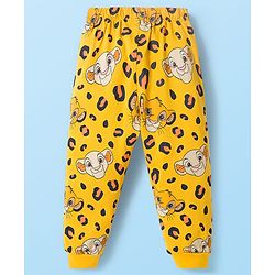 Babyhug Disney Single Jersey Knit Full Sleeves Night Suit With Lion King Graphics - White & Yellow
