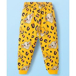 Babyhug Disney Single Jersey Knit Full Sleeves Night Suit With Lion King Graphics - White & Yellow