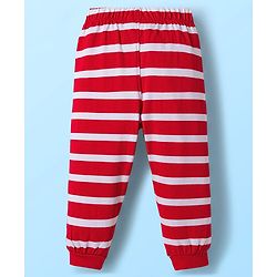 Babyhug Disney Single Jersey Knit Full Sleeves Night Suit With Winnie The Pooh Graphics - White & Red