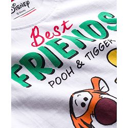 Babyhug Disney Single Jersey Knit Full Sleeves Night Suit With Winnie The Pooh Graphics - White & Red