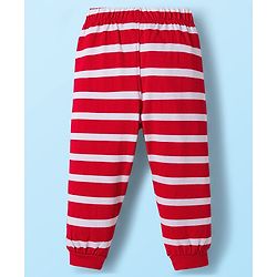 Babyhug Disney Single Jersey Knit Full Sleeves Night Suit With Winnie The Pooh Graphics - White & Red