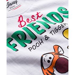 Babyhug Disney Single Jersey Knit Full Sleeves Night Suit With Winnie The Pooh Graphics - White & Red