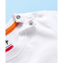 Babyhug Disney Single Jersey Knit Full Sleeves Night Suit With Winnie The Pooh Graphics - White & Light Blue