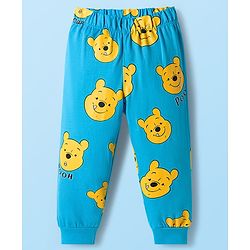 Babyhug Disney Single Jersey Knit Full Sleeves Night Suit With Winnie The Pooh Graphics - White & Light Blue