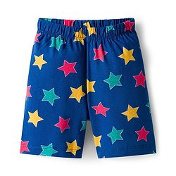 Babyhug Disney Single Jersey Knit Half Sleeves Shorts Night Suit With Mickey & Friends Graphics - Navy Blue
