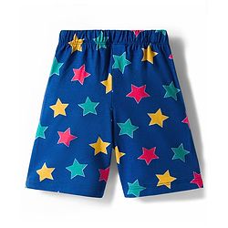 Babyhug Disney Single Jersey Knit Half Sleeves Shorts Night Suit With Mickey & Friends Graphics - Navy Blue