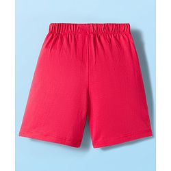 Babyhug Disney Single Jersey Knit Half Sleeves Short Night Suit With Winnie & Friends Graphics - White & Red