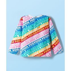 Babyhug Disney Single Jersey Knit Full Sleeves Night Suit With Winnie The Pooh Graphics - Light Blue