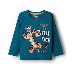 Babyhug Disney Single Jersey Knit Full Sleeves Night Suit With Animal Print - Navy Blue & Rust Orange