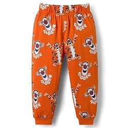 Babyhug Disney Single Jersey Knit Full Sleeves Night Suit With Animal Print - Navy Blue & Rust Orange