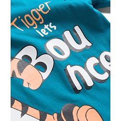 Babyhug Disney Single Jersey Knit Full Sleeves Night Suit With Animal Print - Navy Blue & Rust Orange