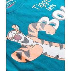 Babyhug Disney Single Jersey Knit Full Sleeves Night Suit With Animal Print - Navy Blue & Rust Orange