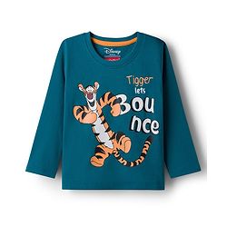 Babyhug Disney Single Jersey Knit Full Sleeves Night Suit With Animal Print - Navy Blue & Rust Orange