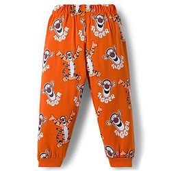 Babyhug Disney Single Jersey Knit Full Sleeves Night Suit With Animal Print - Navy Blue & Rust Orange