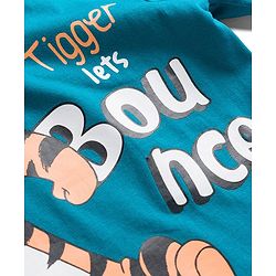 Babyhug Disney Single Jersey Knit Full Sleeves Night Suit With Animal Print - Navy Blue & Rust Orange