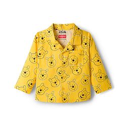 Babyhug Disney Single Jersey Knit Full Sleeves Co-ord Night Suit With Winnie The Pooh Print - Yellow