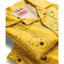 Babyhug Disney Single Jersey Knit Full Sleeves Co-ord Night Suit With Winnie The Pooh Print - Yellow