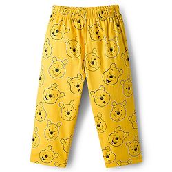 Babyhug Disney Single Jersey Knit Full Sleeves Co-ord Night Suit With Winnie The Pooh Print - Yellow