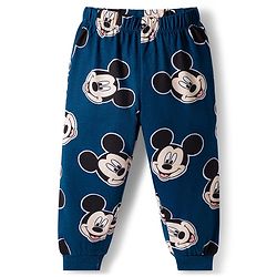 Babyhug Disney Single Jersey Knit Full Sleeves Night Suite with Mickey Mouse Graphic - Navy Blue