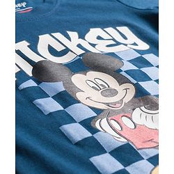 Babyhug Disney Single Jersey Knit Full Sleeves Night Suite with Mickey Mouse Graphic - Navy Blue