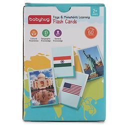 Babyhug Premium Double Sided Country Flags & Monuments Flash Cards 118 Cards English Early Geography Learning| General Knowledge Builder| BIS Certified Educational Gifting Easy to Understand & Play