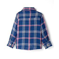 Babyhug Cotton Woven Full Sleeves Checks Shirt With Football Patch - Blue