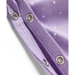 Babyhug Cotton Knit Full Sleeves Sleepsuit With Polka Dot Print - Lavender