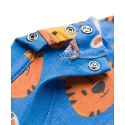 Babyhug Cotton Knit Full Sleeves Co-Ord Night Suit with Animal Print - Blue