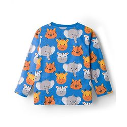 Babyhug Cotton Knit Full Sleeves Co-Ord Night Suit with Animal Print - Blue