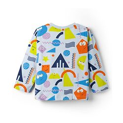 Babyhug Cotton Knit Full Sleeves Co-ord Night Suit With Shapes Print - Blue & White