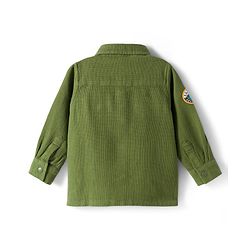 Babyhug Cotton Woven  Full Sleeve  Solid Shirt with Patch- Green