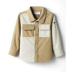 Babyhug Cotton Woven Full Sleeves Solid Corduroy Cut & Sew Shirt - Multicolor