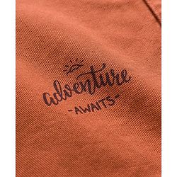 Babyhug Cotton Woven Full Sleeves Oversize Shirt With Mountains Print - Rust Orange